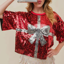 Load image into Gallery viewer, Loose Sequin Christmas T-shirt
