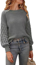 Load image into Gallery viewer, Drop Shoulder Crewneck Loose Chunky Knit Pullover Sweater