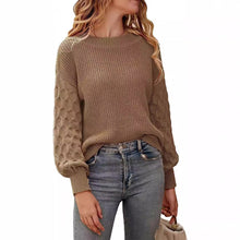 Load image into Gallery viewer, Drop Shoulder Crewneck Loose Chunky Knit Pullover Sweater