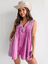 Load image into Gallery viewer, Sleeveless V-neck Babydoll Denim Romper