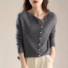 Load image into Gallery viewer, Classic Buttons Down Crew Neck Knitted Cardigan