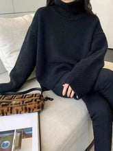 Load image into Gallery viewer, Simple High Neck Long Sleeve Sweater