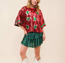 Load image into Gallery viewer, Loose Sequin Christmas T-shirt