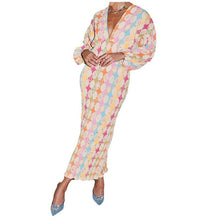 Load image into Gallery viewer, Jacquard Print V-Neck Dress