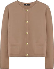 Load image into Gallery viewer, Casual Stripe Buttons Round Neck Cardigan