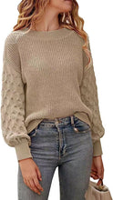 Load image into Gallery viewer, Drop Shoulder Crewneck Loose Chunky Knit Pullover Sweater
