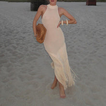 Load image into Gallery viewer, Charming Sleeveless Knitted Tassel Midi Dress