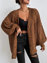 Load image into Gallery viewer, Casual Plain V neck Long Sleeve Cardigan
