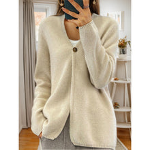 Load image into Gallery viewer, Simple One-button V-neck Knited Cardigan Sweater