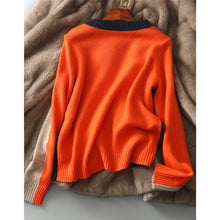 Load image into Gallery viewer, Color Block Long Sleeves Pullover Sweater