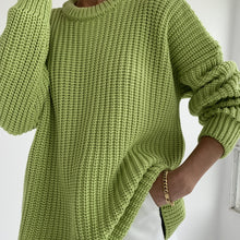 Load image into Gallery viewer, Chunky Round Neck Long Sleeve Loose Knit Sweater