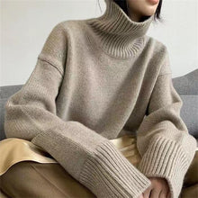 Load image into Gallery viewer, Knitted Turtleneck Sweater Casual Basic Pullover