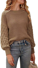 Load image into Gallery viewer, Drop Shoulder Crewneck Loose Chunky Knit Pullover Sweater