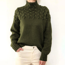 Load image into Gallery viewer, Mock Neck Cable Knitting Pullover Sweater