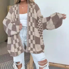 Load image into Gallery viewer, Casual Plaid Loose Knitted Outerwear Cardigan