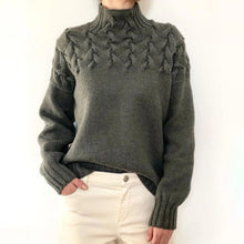 Load image into Gallery viewer, Mock Neck Cable Knitting Pullover Sweater