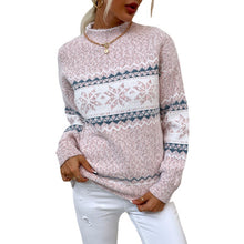 Load image into Gallery viewer, Knitted Half Turtleneck Snowflake Christmas Sweater