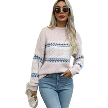 Load image into Gallery viewer, High Neck Snowflake Kintted Sweater Pullover