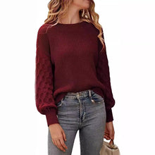 Load image into Gallery viewer, Drop Shoulder Crewneck Loose Chunky Knit Pullover Sweater