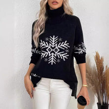 Load image into Gallery viewer, Snowflake Jacquard Turtleneck Christmas Sweater