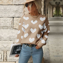 Load image into Gallery viewer, Heart Knitted Long Sleeves Sweater