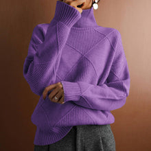 Load image into Gallery viewer, Geometric Turtleneck Long Sleeve Sweater