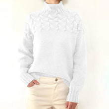 Load image into Gallery viewer, Mock Neck Cable Knitting Pullover Sweater