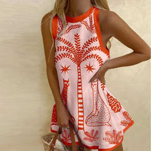 Load image into Gallery viewer, Cute Sleeveless Printed Mini Dress