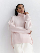 Load image into Gallery viewer, Simple Loose Turtleneck Long Sleeve Sweater