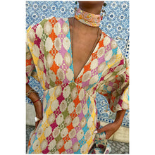 Load image into Gallery viewer, Jacquard Print V-Neck Dress