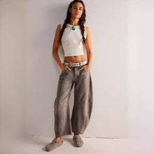 Load image into Gallery viewer, Mid Waiste Wide Leg Denim Jeans