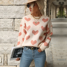 Load image into Gallery viewer, Heart Knitted Long Sleeves Sweater