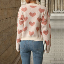 Load image into Gallery viewer, Heart Knitted Long Sleeves Sweater