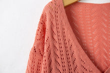 Load image into Gallery viewer, Pink V-neck Long Sleeve Buttons Down Sweater