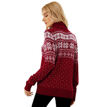 Load image into Gallery viewer, Christmas Snowflake Fair Isle Turtleneck Sweater