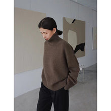 Load image into Gallery viewer, Knitted Turtleneck Sweater Casual Basic Pullover