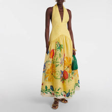 Load image into Gallery viewer, Trendy V-neck Sleeveless Backless Foral Print Maxi Dress