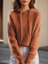 Load image into Gallery viewer, Classic Jacquard Knit Hooded Sweater