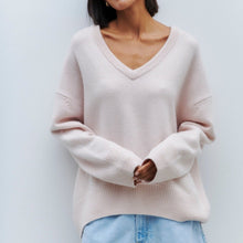 Load image into Gallery viewer, V Neck Long Sleeve Loose Knit Sweater