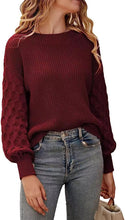 Load image into Gallery viewer, Drop Shoulder Crewneck Loose Chunky Knit Pullover Sweater