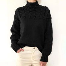 Load image into Gallery viewer, Mock Neck Cable Knitting Pullover Sweater
