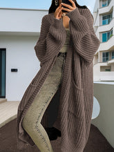 Load image into Gallery viewer, Loose Pocket Long Sleeve Long Sweater Cardigan