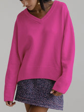 Load image into Gallery viewer, V Neck Long Sleeve Loose Knit Sweater