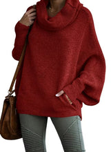 Load image into Gallery viewer, Long Sleeves Cowl Neck Pullover Sweater with Pockets