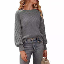 Load image into Gallery viewer, Drop Shoulder Crewneck Loose Chunky Knit Pullover Sweater