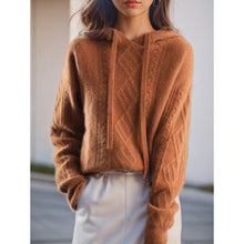 Load image into Gallery viewer, Classic Jacquard Knit Hooded Sweater