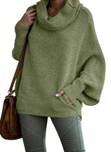 Load image into Gallery viewer, Long Sleeves Cowl Neck Pullover Sweater with Pockets