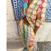 Load image into Gallery viewer, Jacquard Print V-Neck Dress