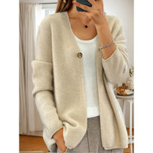 Load image into Gallery viewer, Simple One-button V-neck Knited Cardigan Sweater