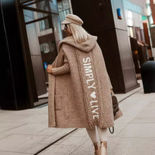 Load image into Gallery viewer, Large Long Simply Live Hooded Cardigan